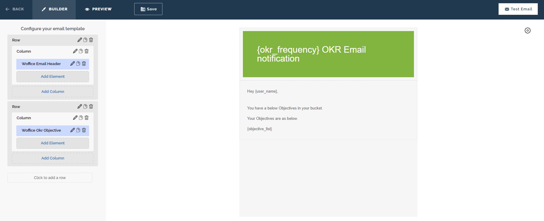 Get Email Notifications for Woffice OKRs