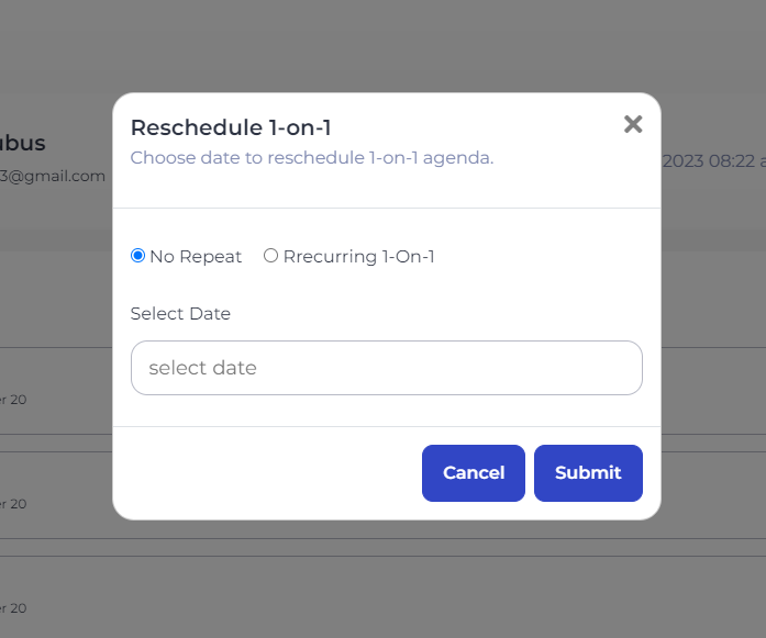 Reschedule 1-on-1